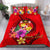 Tonga Polynesian Custom Personalised Bedding Set - Floral With Seal Red Red - Polynesian Pride