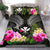 Polynesian Bedding Set - Hawaii Duvet Cover White Kanaka Maoli Hibiscus Plumeria Coconut - Polynesian Pride