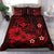 Polynesian Hawaii Kanaka Maoli Bedding Set - Humpback Whale with Hibiscus (Red) Red - Polynesian Pride