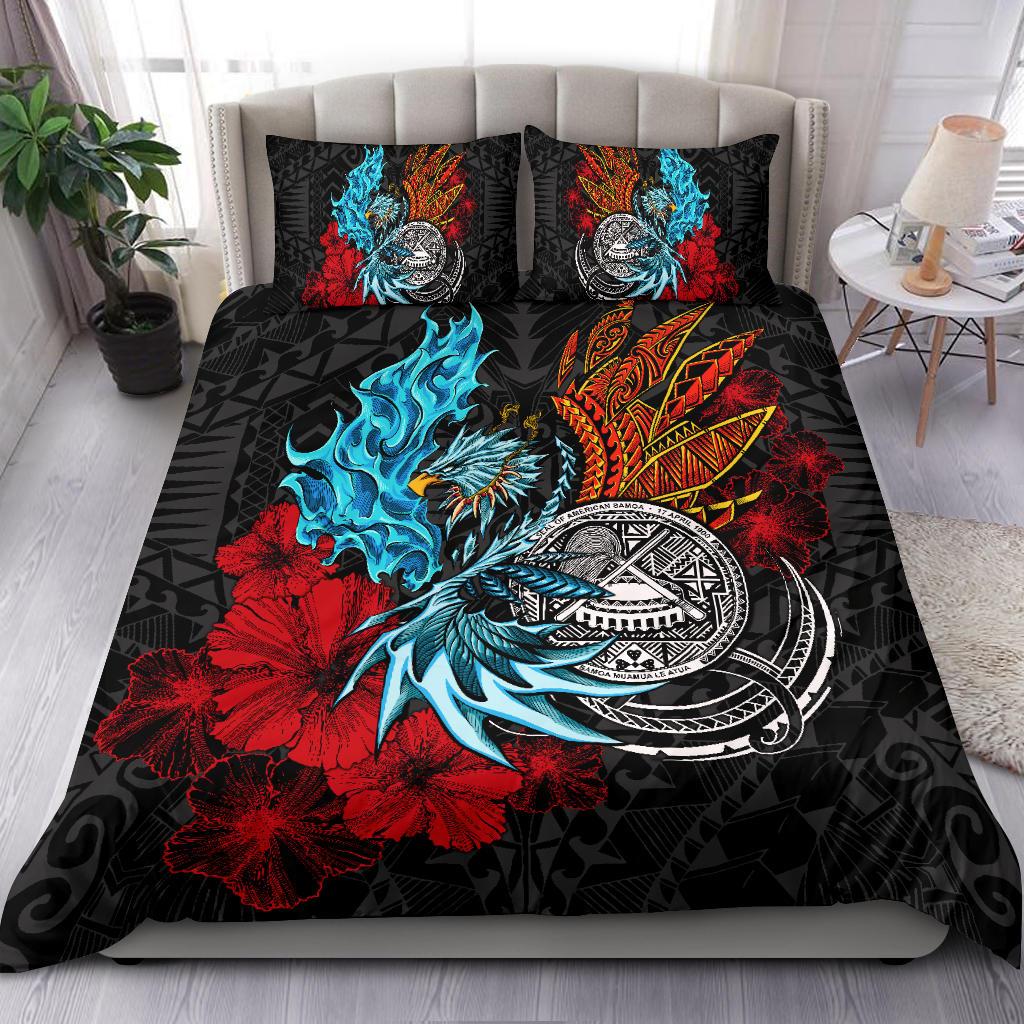 American Samoa Bedding Set - Polynesian Eagle Black - Polynesian Pride