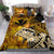 Kanaka Maoli (Hawaiian) Bedding Set, Polynesian Pineapple Banana Leaves Turtle Tattoo Yellow - Polynesian Pride