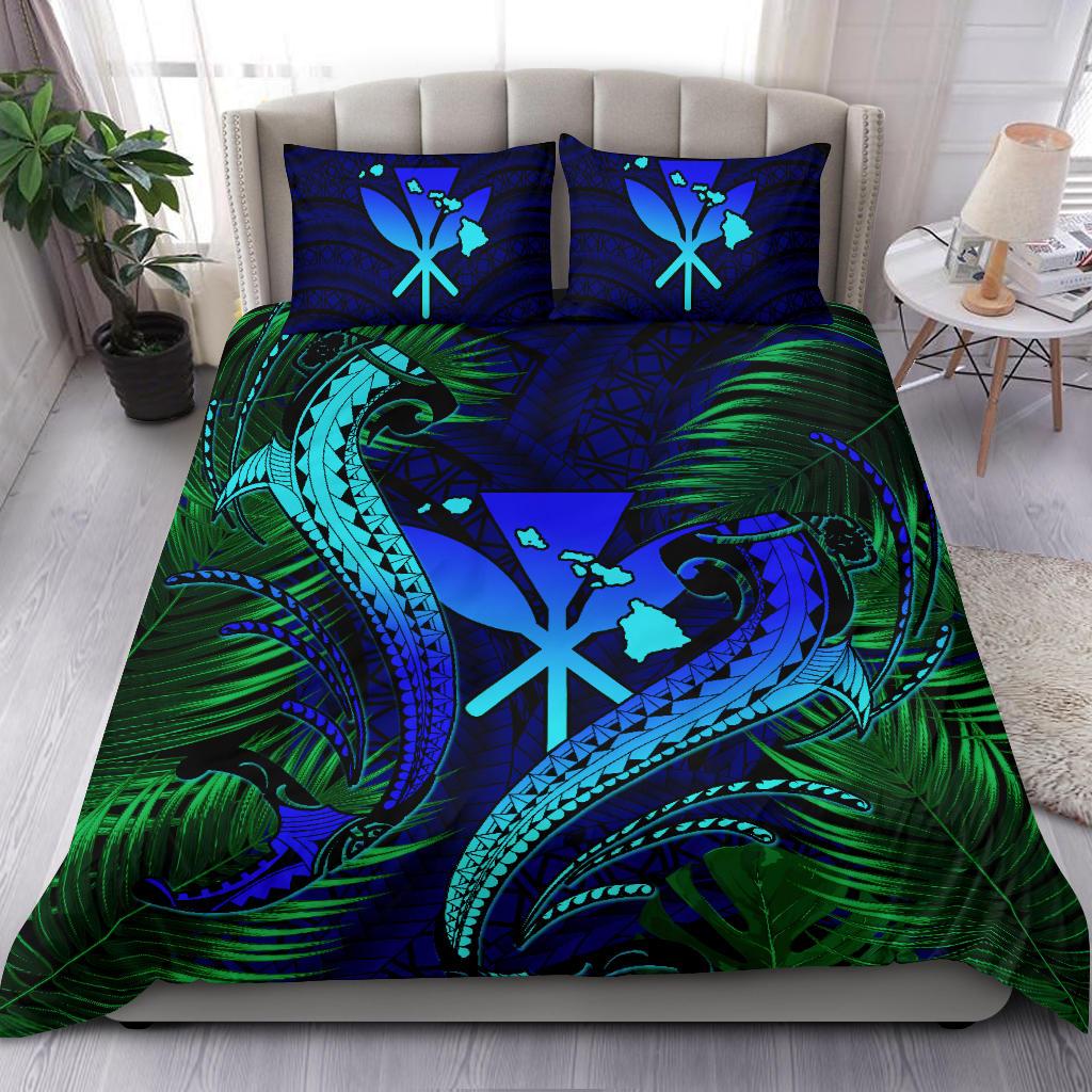 Hawaii Shark Polynesian Tropical Bedding Set - Blue - Polynesian Pride
