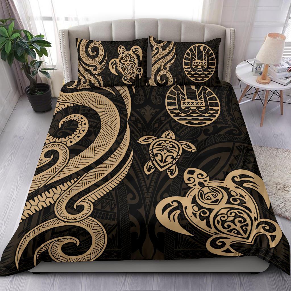Tahiti Polynesian Bedding Set - Gold Tentacle Turtle - Polynesian Pride