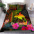 Papua New Guinea Polynesian Personalised Bedding Set - Hibiscus and Banana Leaves Reggae - Polynesian Pride