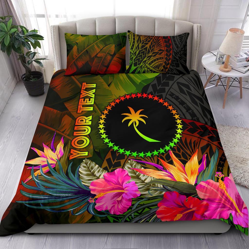 Chuuk Polynesian Personalised Bedding Set - Hibiscus and Banana Leaves Reggae - Polynesian Pride