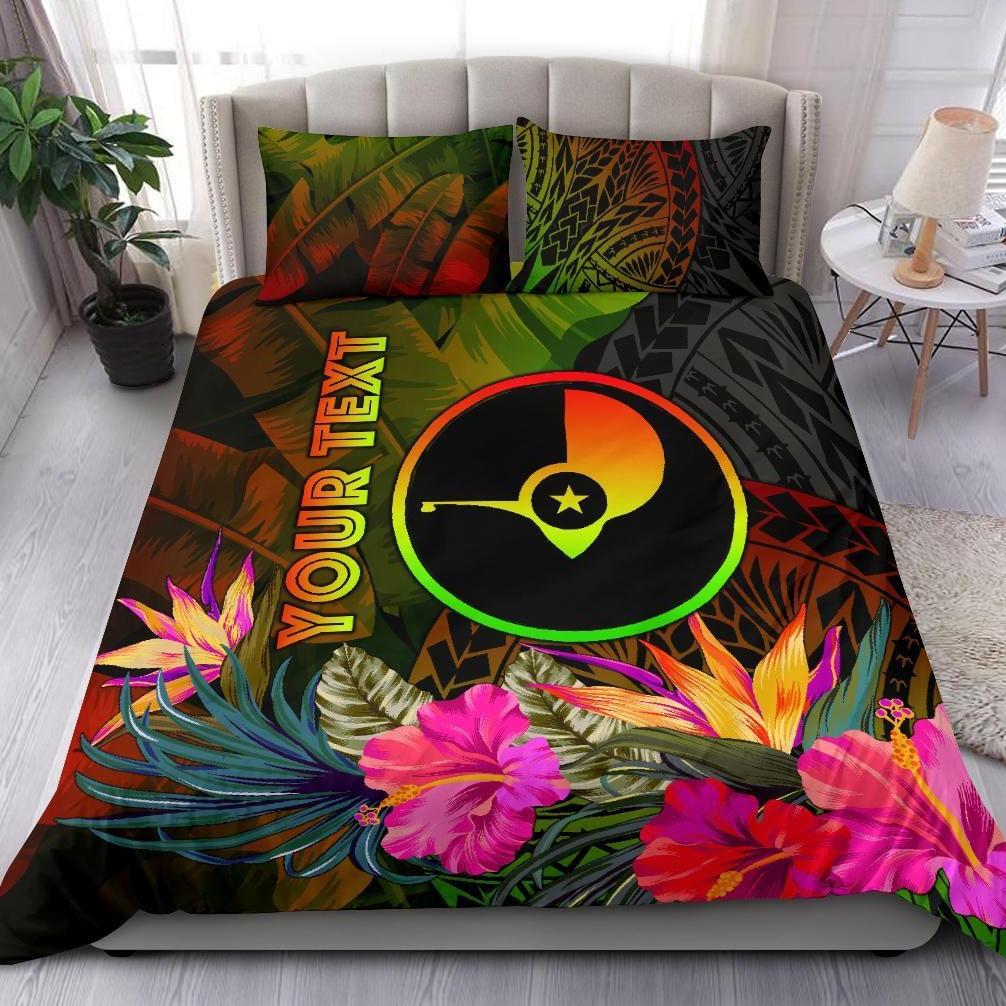 YAP Polynesian Personalised Bedding Set - Hibiscus and Banana Leaves Reggae - Polynesian Pride