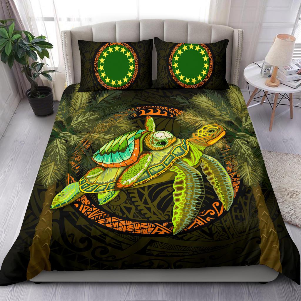 Cook Islands Bedding Set - Polynesian Turtle Palm Tree Green - Polynesian Pride