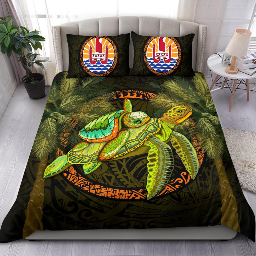 Tahiti Bedding Set - Polynesian Turtle Palm Tree Green - Polynesian Pride