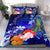 Samoa Bedding Set - Humpback Whale with Tropical Flowers (Blue) - Polynesian Pride