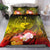 Samoa Bedding Set - Humpback Whale with Tropical Flowers (Yellow) - Polynesian Pride