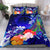 Tahiti Bedding Set - Humpback Whale with Tropical Flowers (Blue) - Polynesian Pride