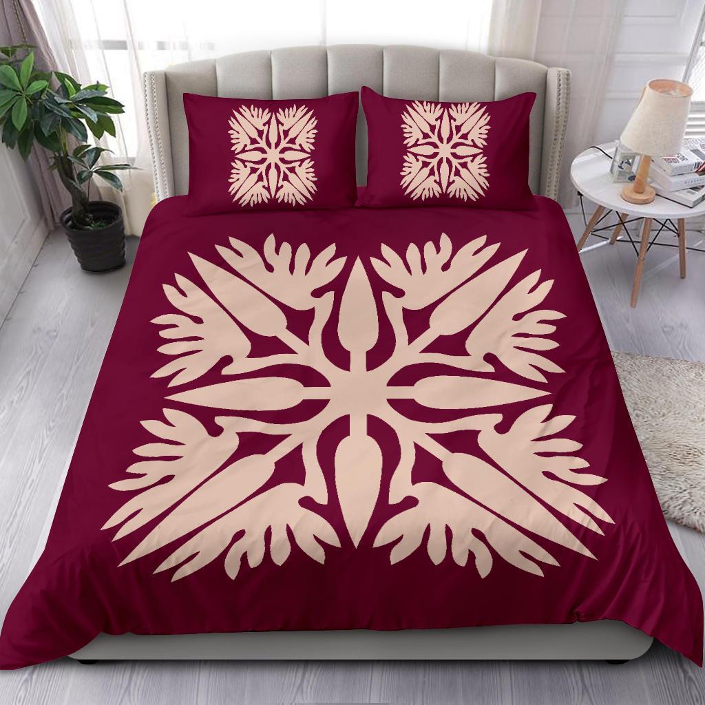 Hawaiian Bedding Set Royal Pattern - Pink - A3 Style - Polynesian Pride