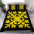 Hawaiian Bedding Set Royal Pattern - Black And Yellow - C2 Style - Polynesian Pride