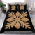 Hawaiian Royal Pattern Bedding Set - Black And Gold - D1 Style - Polynesian Pride