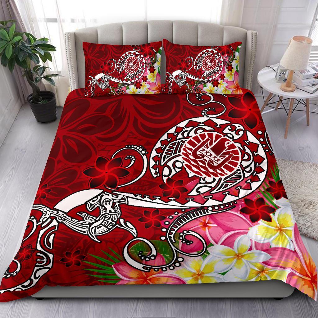 Tahiti Bedding Set - Turtle Plumeria (Red) Red - Polynesian Pride