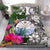 Marshall Islands Bedding Set White - Turtle Plumeria Banana Leaf Crest White - Polynesian Pride