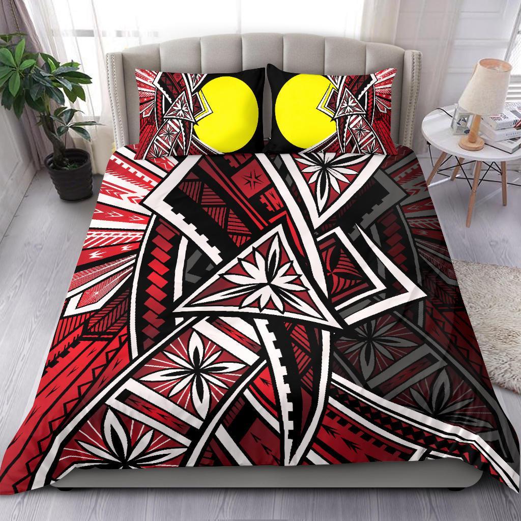 Palau Polynesian Bedding Set - Tribal Flower Special Pattern Red Color Red - Polynesian Pride