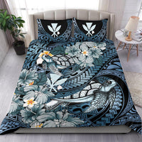 Kanaka Maoli (Hawaiian) Bedding Set - Waves Polynesian Turtle Hibiscus (Blue) - Polynesian Pride