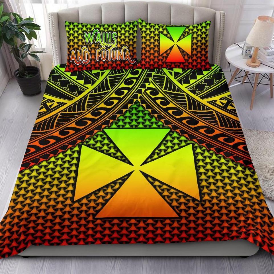 Polynesian Wallis and Futuna Bedding Set - Reggae Vintage Polynesian Patterns Black - Polynesian Pride