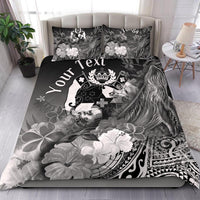 Tonga Custom Personalised Bedding Set - Humpback Whale with Tropical Flowers (White) White - Polynesian Pride