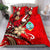 Guam Bedding Set - Tribal Flower With Special Turtles Red Color - Polynesian Pride