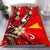 Tokelau Polynesian Bedding Set - Tribal Flower With Special Turtles Red Color - Polynesian Pride