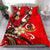 Vanuatu Bedding Set - Tribal Flower With Special Turtles Red Color - Polynesian Pride