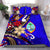 Guam Bedding Set - Tribal Flower With Special Turtles Blue Color - Polynesian Pride