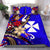 Wallis and Futuna Bedding Set - Tribal Flower With Special Turtles Blue Color - Polynesian Pride