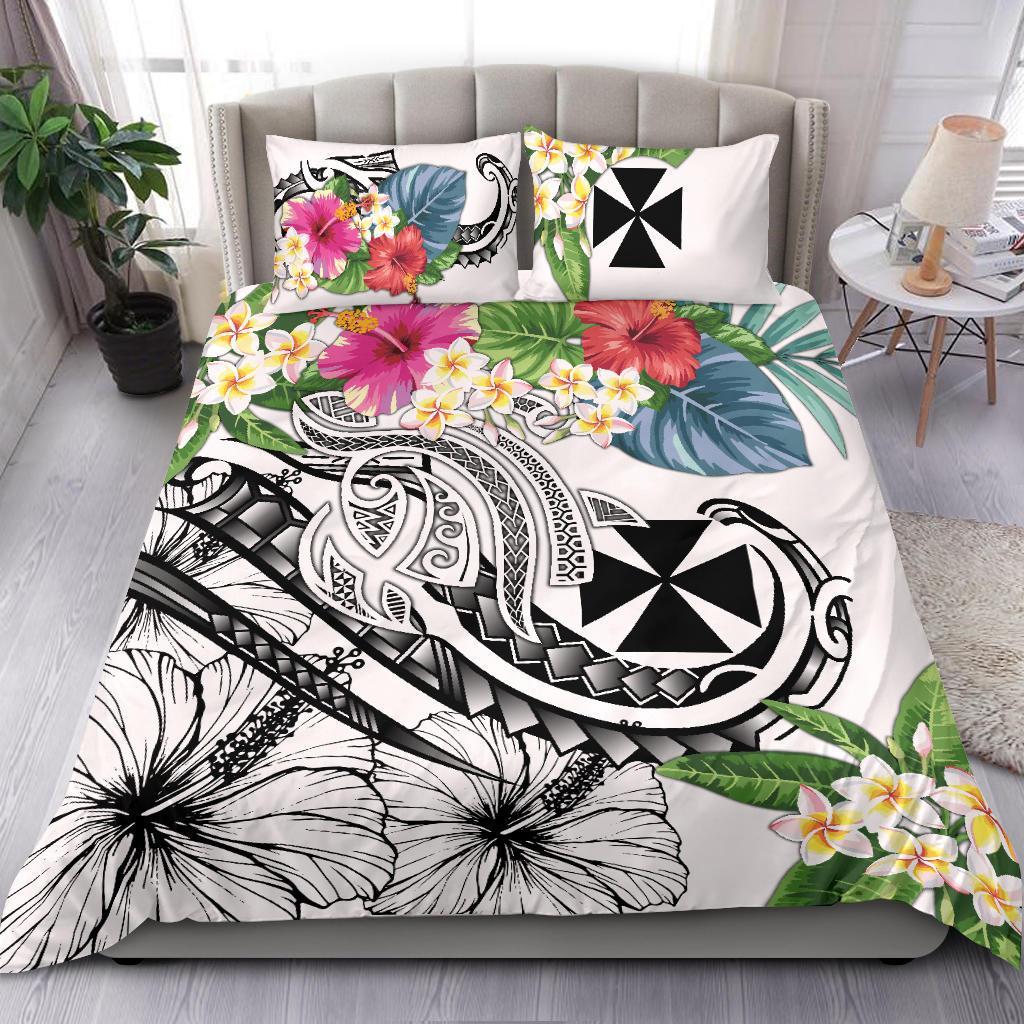 Wallis and Futuna Polynesian Bedding Set - Summer Plumeria (White) - Polynesian Pride