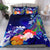 Marshall Islands Bedding Set - Humpback Whale with Tropical Flowers (Blue) - Polynesian Pride