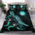 Nauru Polynesian Bedding Set - Turtle With Blooming Hibiscus Turquoise Turquoise - Polynesian Pride