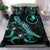 Yap Polynesian Bedding Set - Turtle With Blooming Hibiscus Turquoise Turquoise - Polynesian Pride