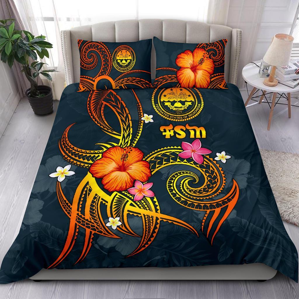 Federated States of Micronesia Polynesian Bedding set - Legend of FSM (Blue) Blue - Polynesian Pride