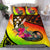 Kosrae Bedding Set - Polynesian Hook And Hibiscus (Raggae) - Polynesian Pride