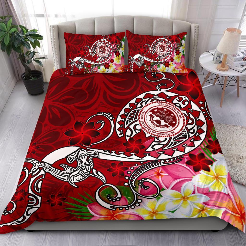 FSM Bedding Set - Turtle Plumeria (RED) - Polynesian Pride