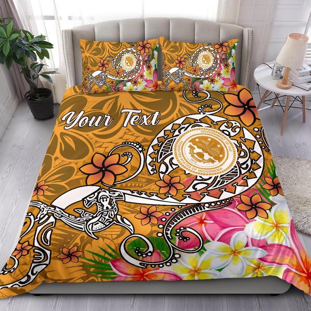 FSM Custom Personalised Bedding Set - Turtle Plumeria (Gold) Gold - Polynesian Pride