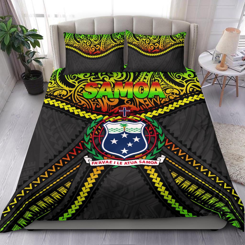 Samoa Bedding Set Polynesian Tattoo Seashore - Polynesian Pride