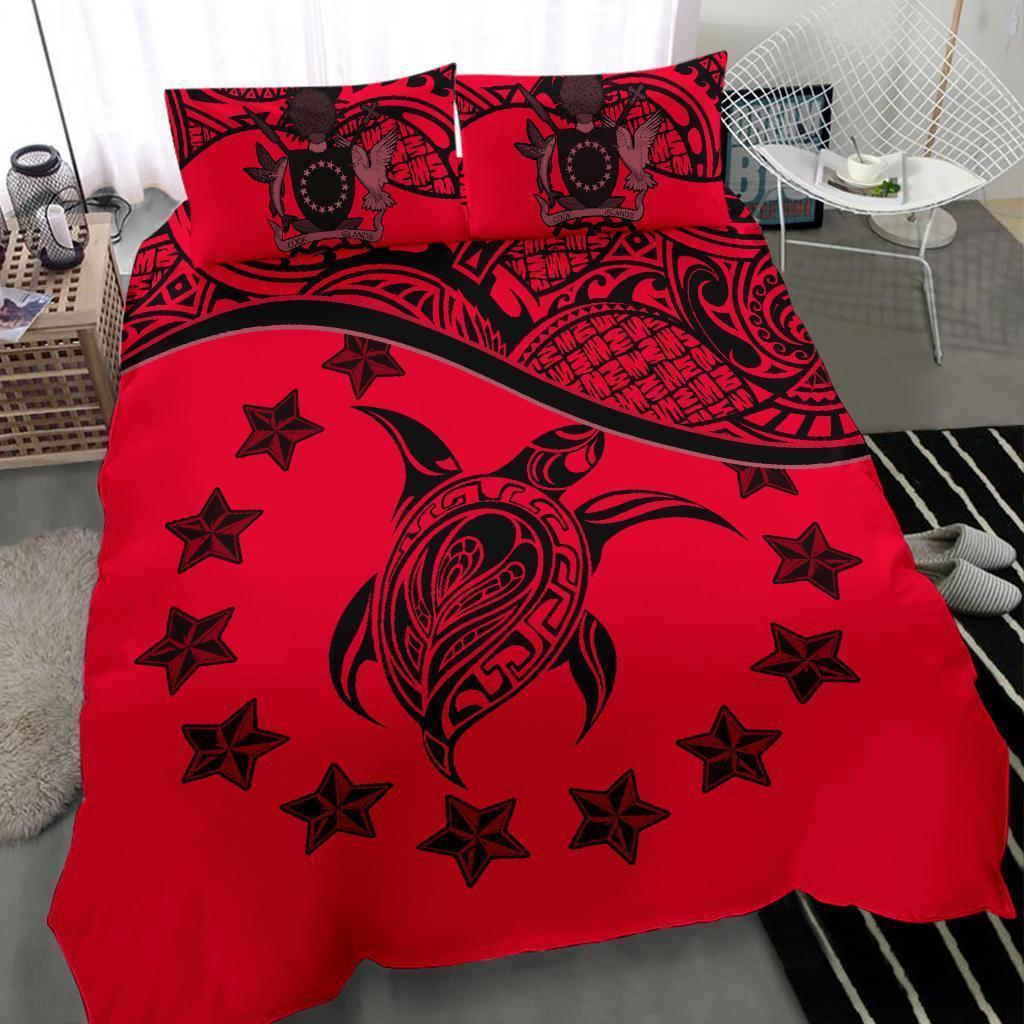 Cook Islands Bedding Set Red - Polynesian Pride