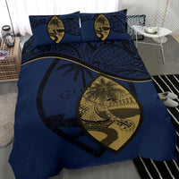 Guam Duvet Cover Set - Guam Flag & Coat Of Arms Blue - Polynesian Pride