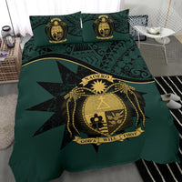 Nauru Duvet Cover Set - Nauru Bedding Flag & Coat Of Arms Dark Green - Polynesian Pride