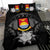 Kiribati Duvet Cover Set - Kiribati Coat Of Arms & Gray Hibiscus - Polynesian Pride