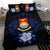 Kiribati Duvet Cover Set - Kiribati Coat Of Arms & Dark Blue Hibiscus - Polynesian Pride