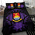 Kiribati Duvet Cover Set - Kiribati Coat Of Arms & Purple Hibiscus - Polynesian Pride