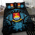 Kiribati Duvet Cover Set - Kiribati Coat Of Arms & Blue Hibiscus - Polynesian Pride