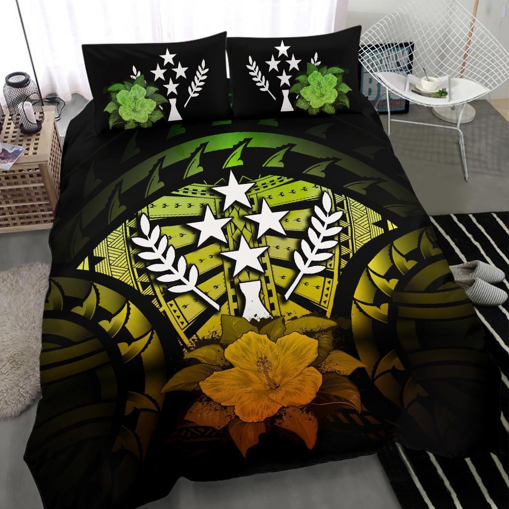 Kosrae Duvet Cover Set - Kosrae Flag & Reggae Hibiscus - Polynesian Pride