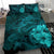 Hawaiian Hibiscus Whale Turtle Dance Polynesian Bedding Set - Turquoise - Polynesian Pride