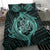 Hawaiian Hammerhead Shark Yin Yang Polynesian Bedding Set - Turquoise - Polynesian Pride