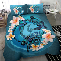 Cook Islands Bedding Set - Blue Plumeria Animal Tattoo - Polynesian Pride