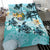 Polynesian Duvet Cover Set - Nauru Bedding Set Blue Turtle Hibiscus - Polynesian Pride